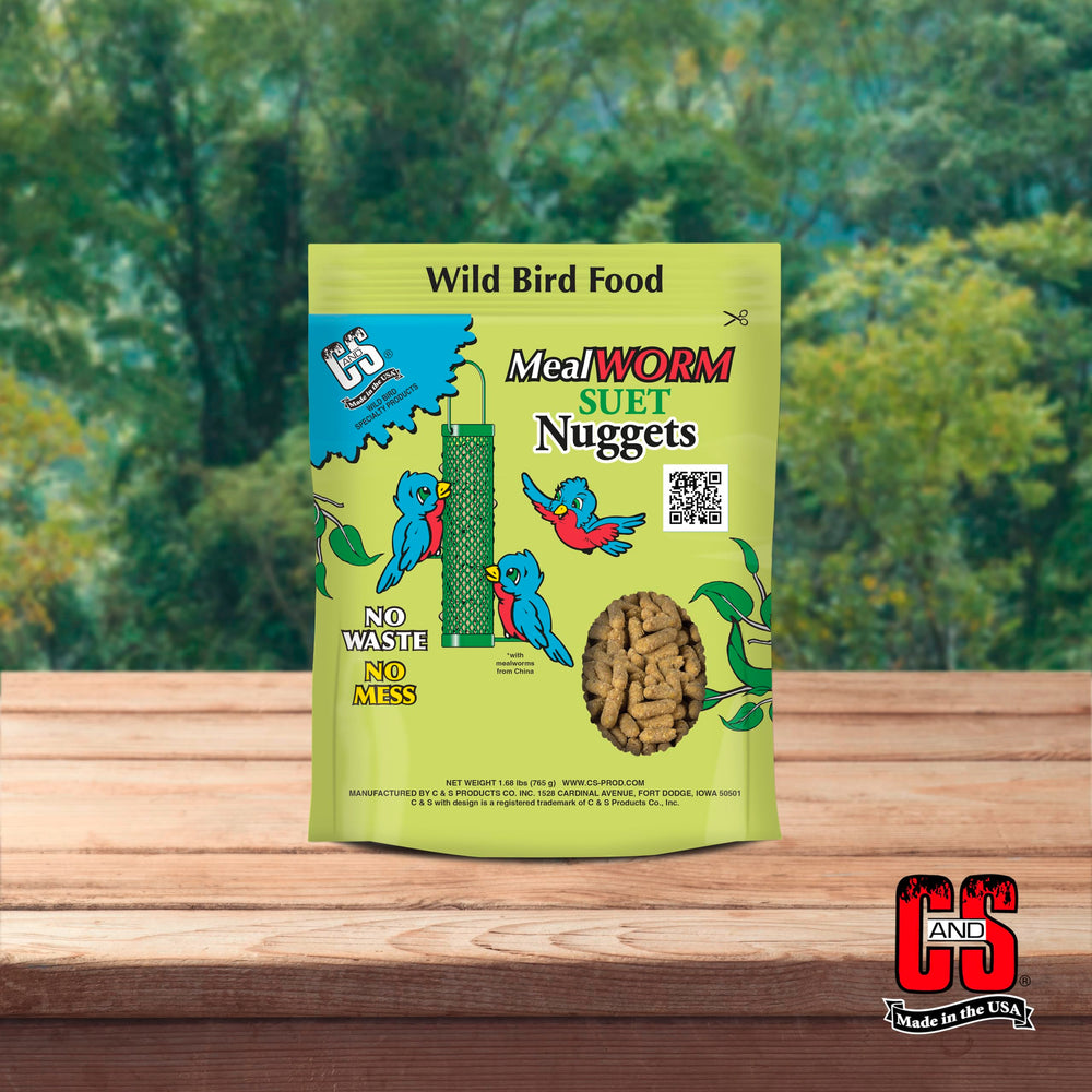 C&S Mealworm Suet Nuggets nutritional benefits displayed