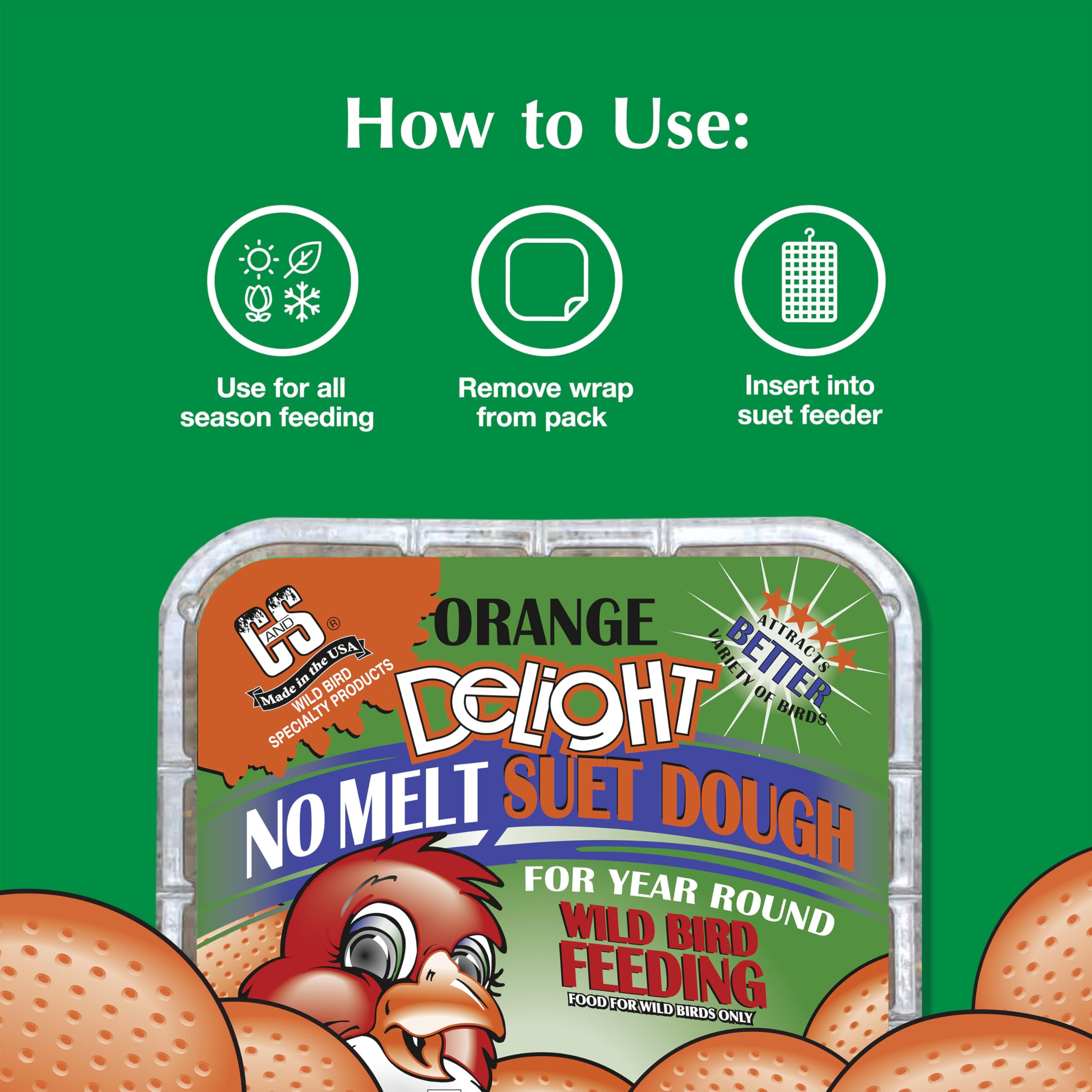 C&S Orange Delight No Melt Suet Dough texture