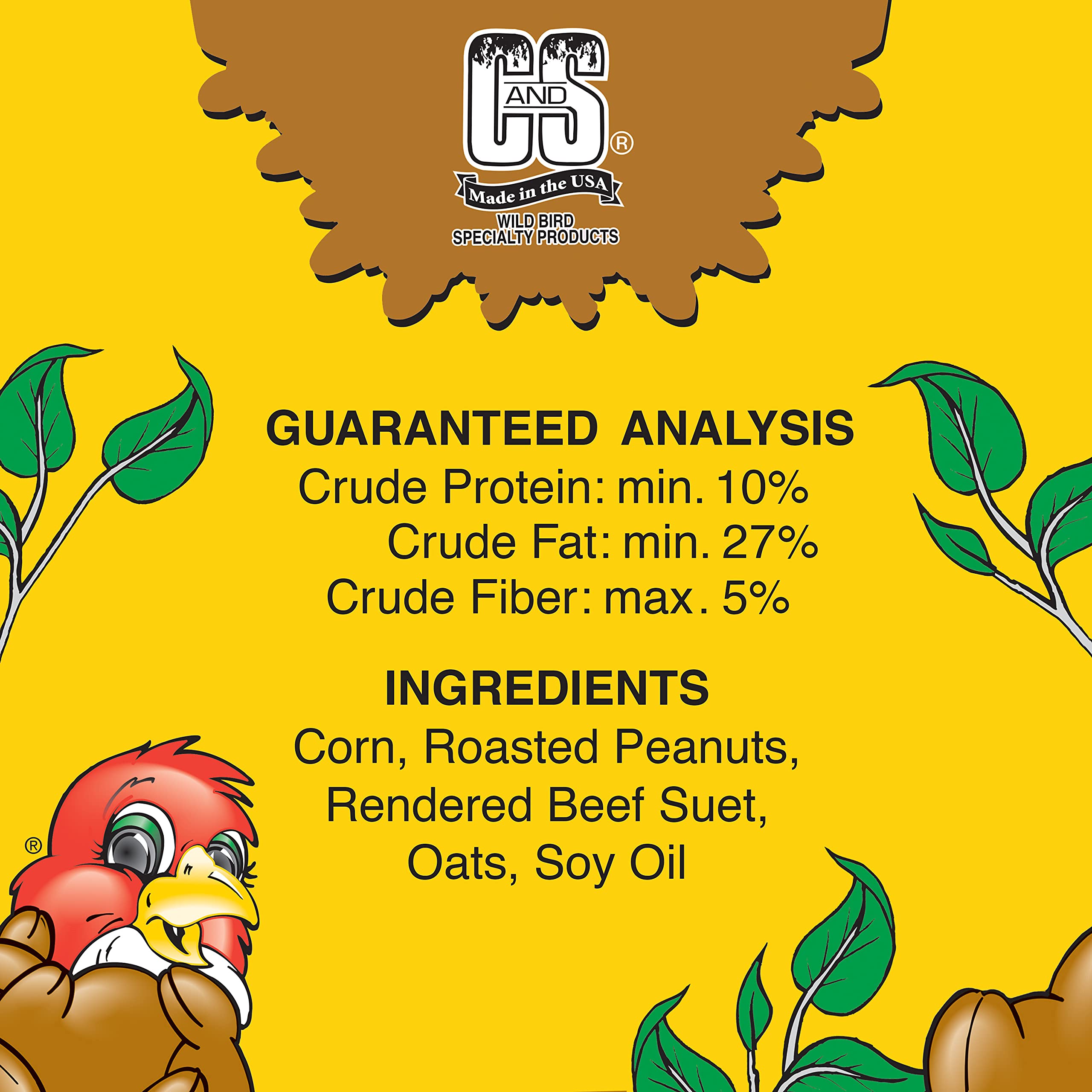 C&S Peanut Delight No Melt Suet Dough nutritional information