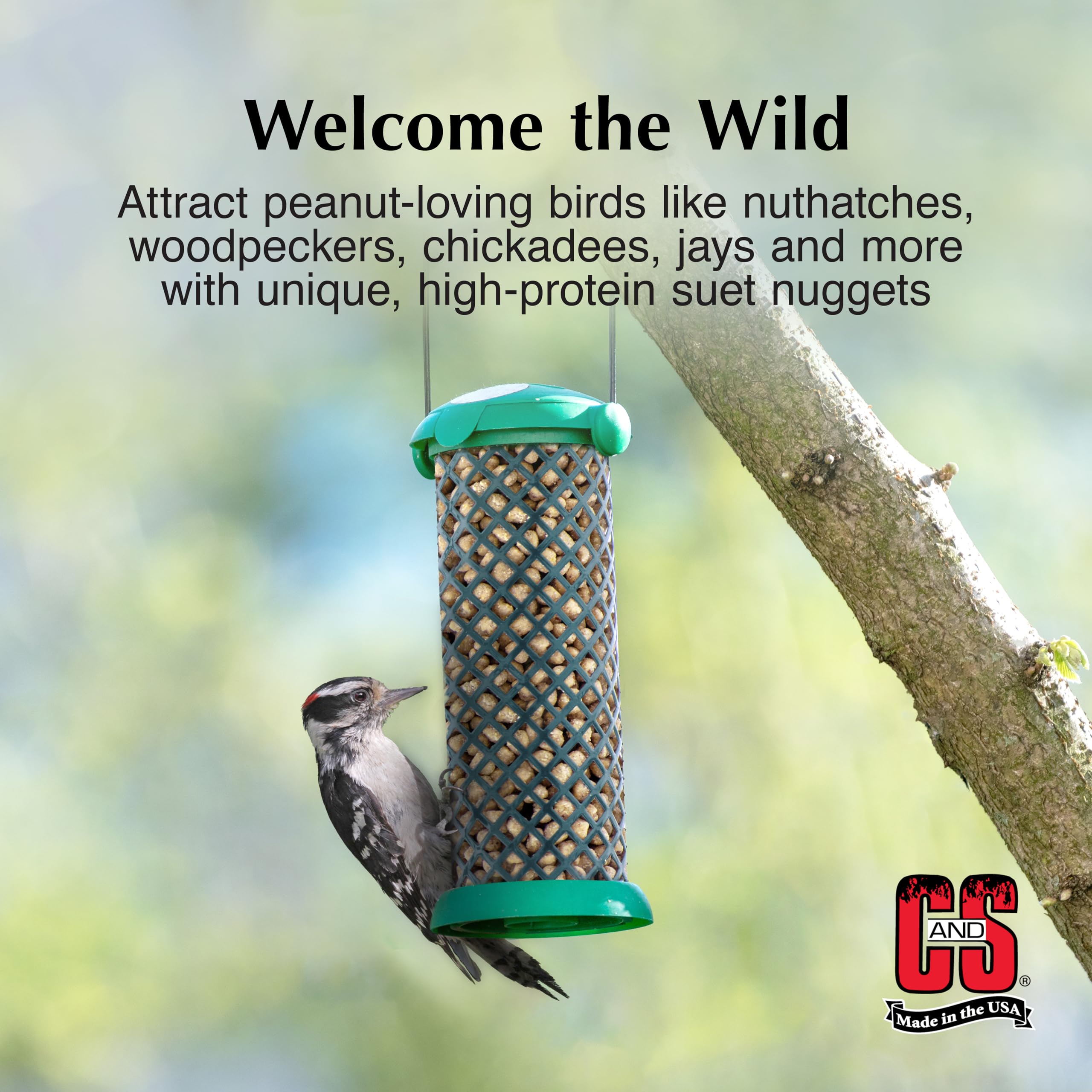 C&S Peanut Suet Nuggets 8 Pound side view packaging