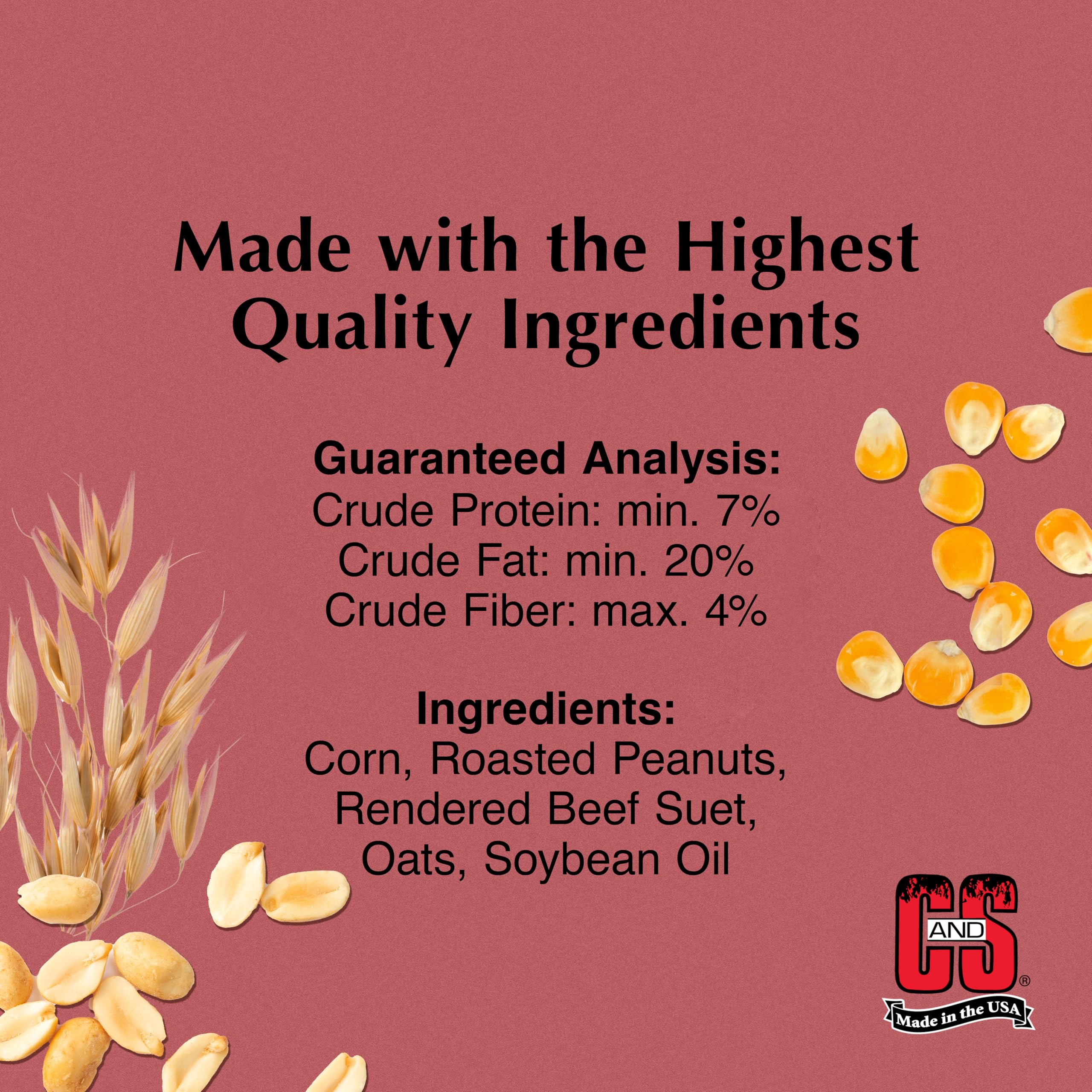 C&S Peanut Suet Nuggets ingredients list