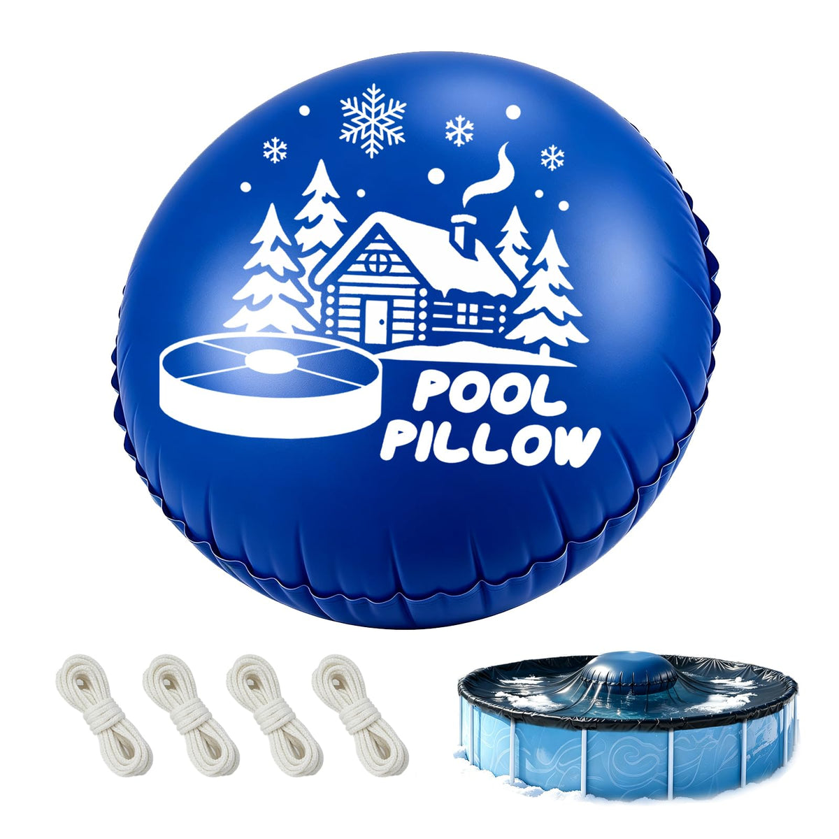 C YIFAN & S Pool Pillow 5x5 Ft dark blue front view