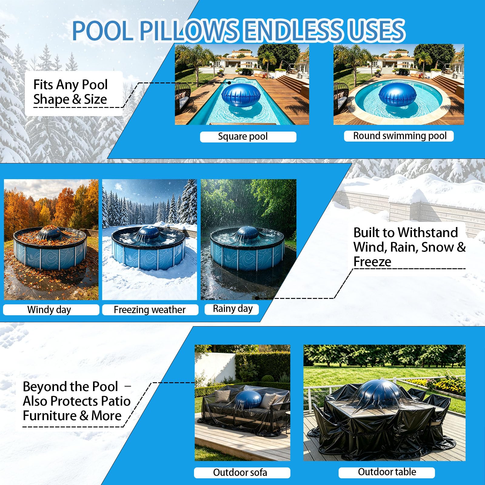 C YIFAN & S Pool Pillow dimensions and specifications