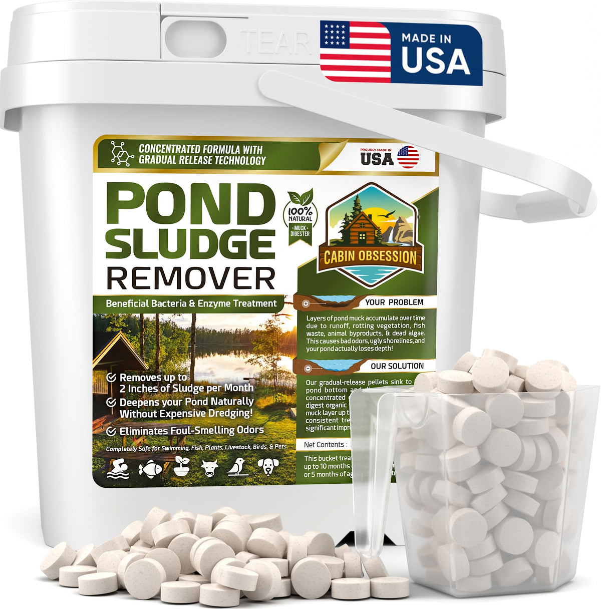 Cabin Obsession Pond Sludge Remover 5 lb bucket front view