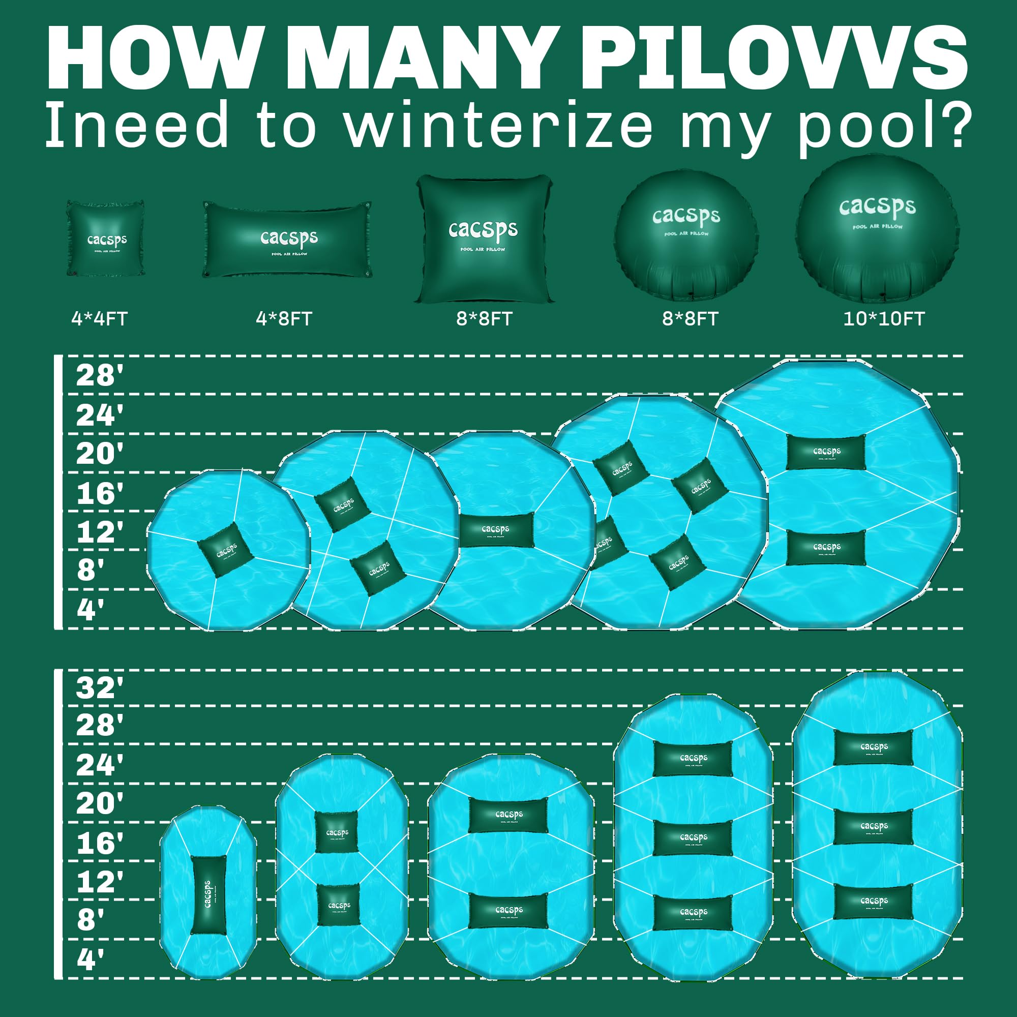 CACSPS Pool Air Pillow in winter setting