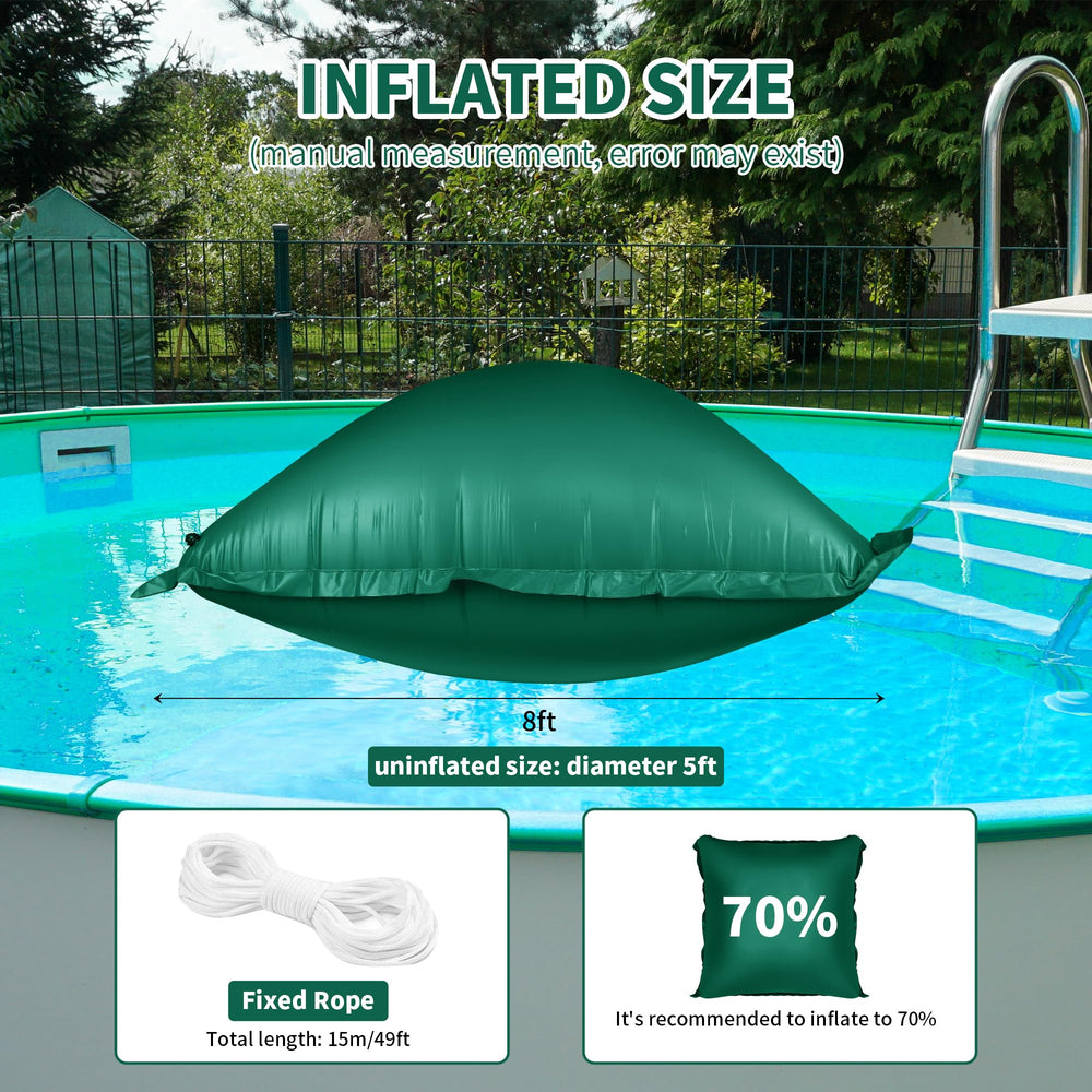 CACSPS Pool Air Pillow side view showing PVC material