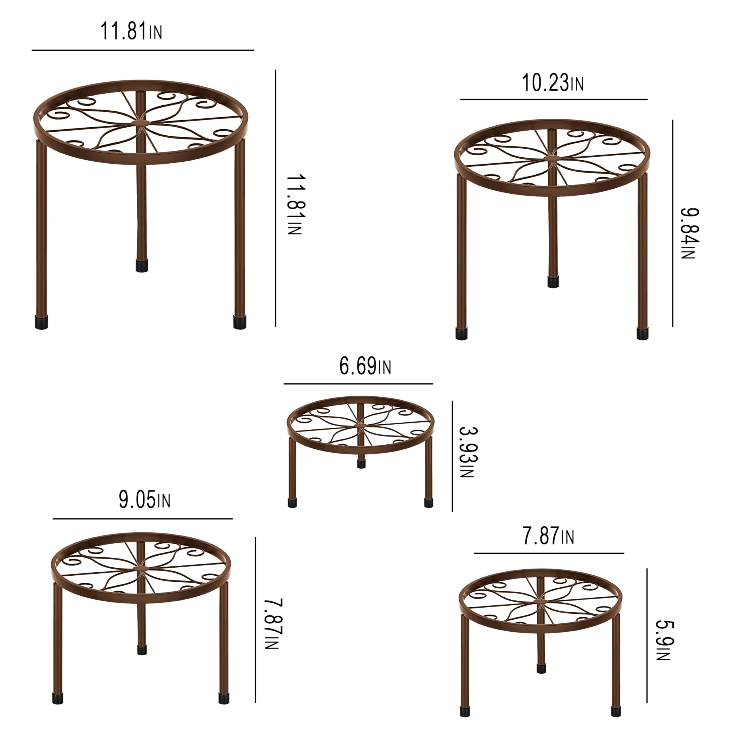 CADANI Plant Stand protecting floor with pad