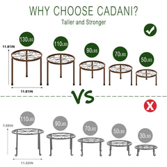 CADANI Plant Stands arranged with various flower pots