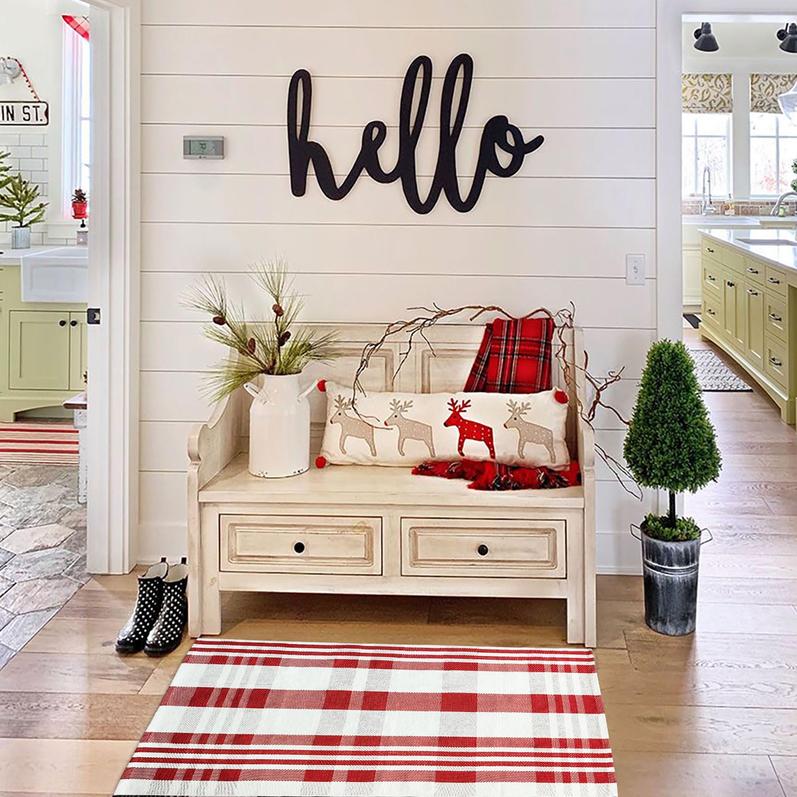 CAINANEL Christmas Door Mat in festive decor