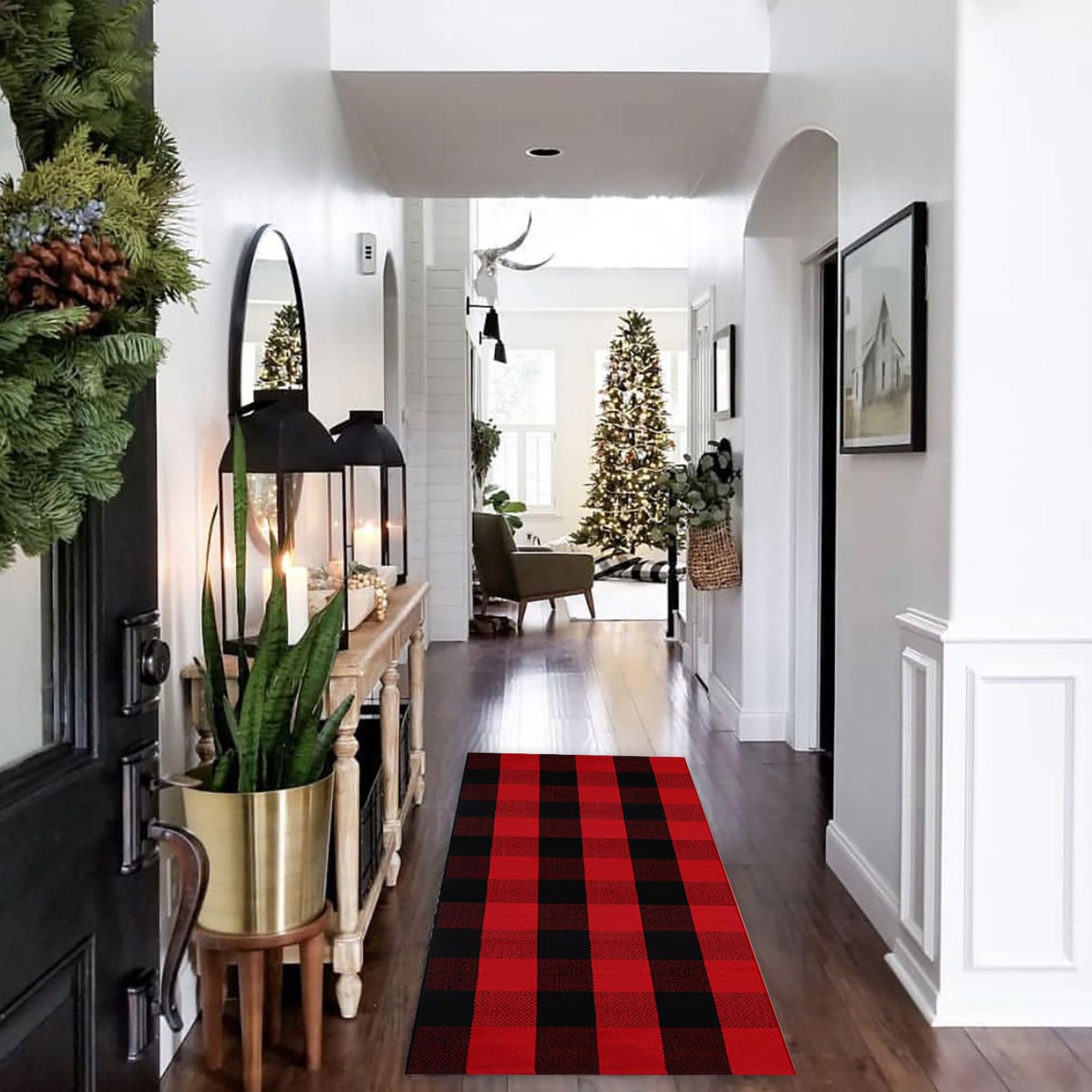 CAINANEL Christmas Door Mat rolled up for storage