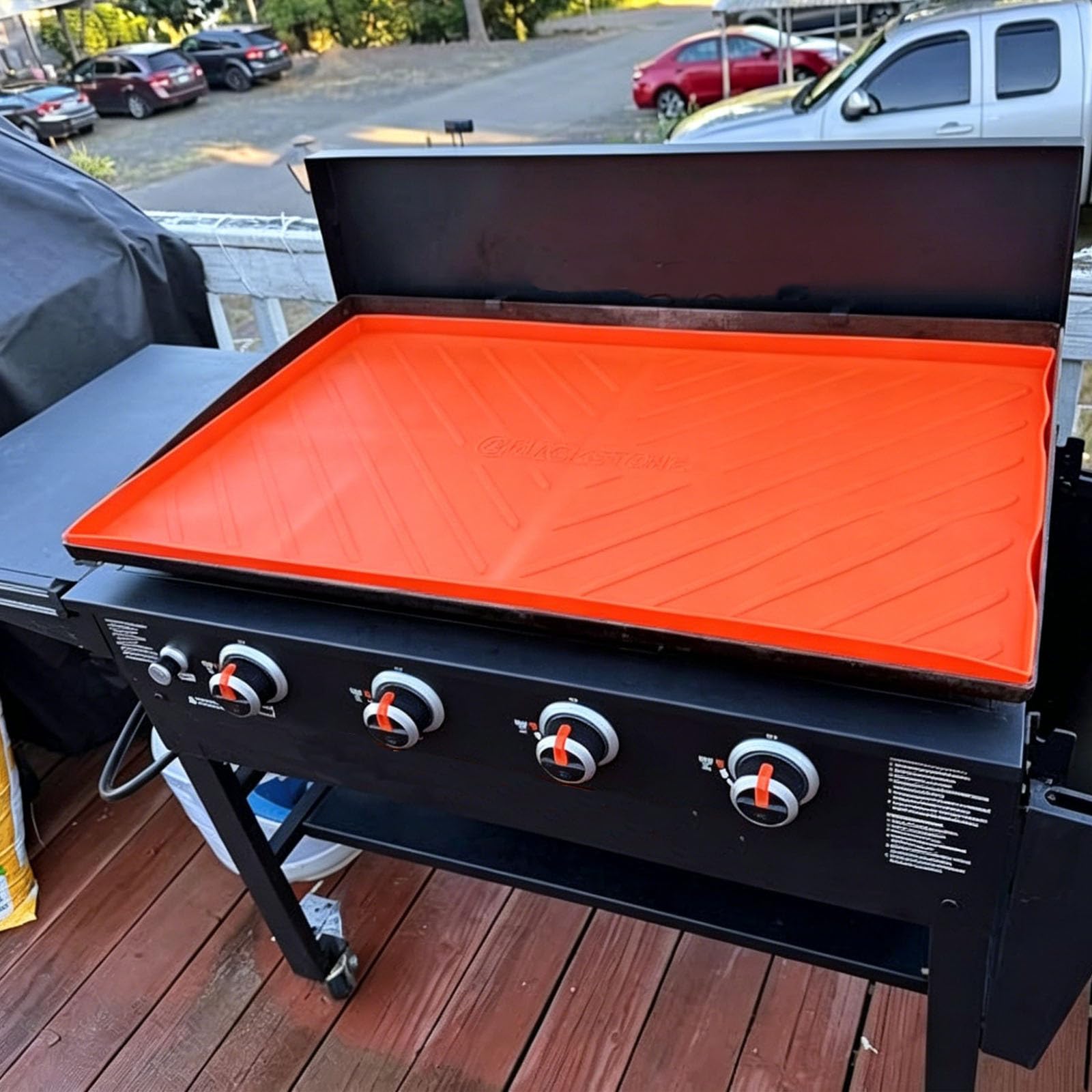 CAKETIME 36 Inch Silicone Griddle Mat side view showing thickness