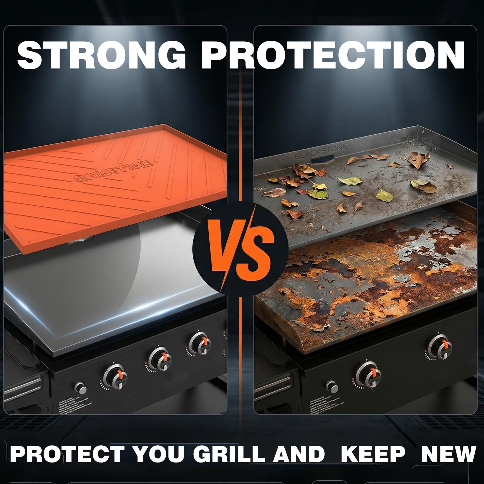 CAKETIME Griddle Mat on a 36 inch griddle outdoors