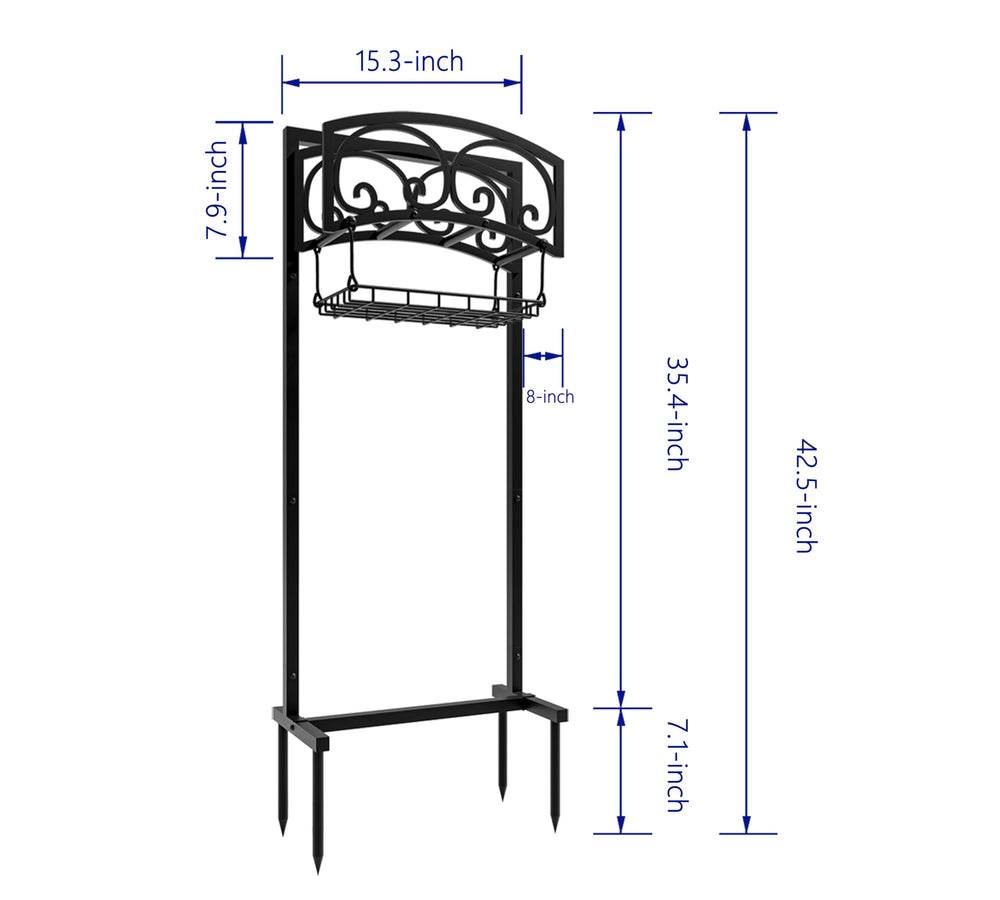 CALIDOLA Freestanding Garden Hose Holder assembled in garden