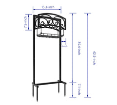 CALIDOLA Freestanding Garden Hose Holder assembled in garden