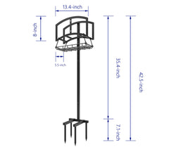CALIDOLA Garden Hose Holder side view showing black finish