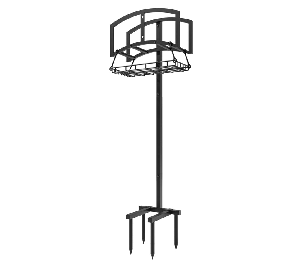 CALIDOLA Garden Hose Holder with gardening tools in the basket
