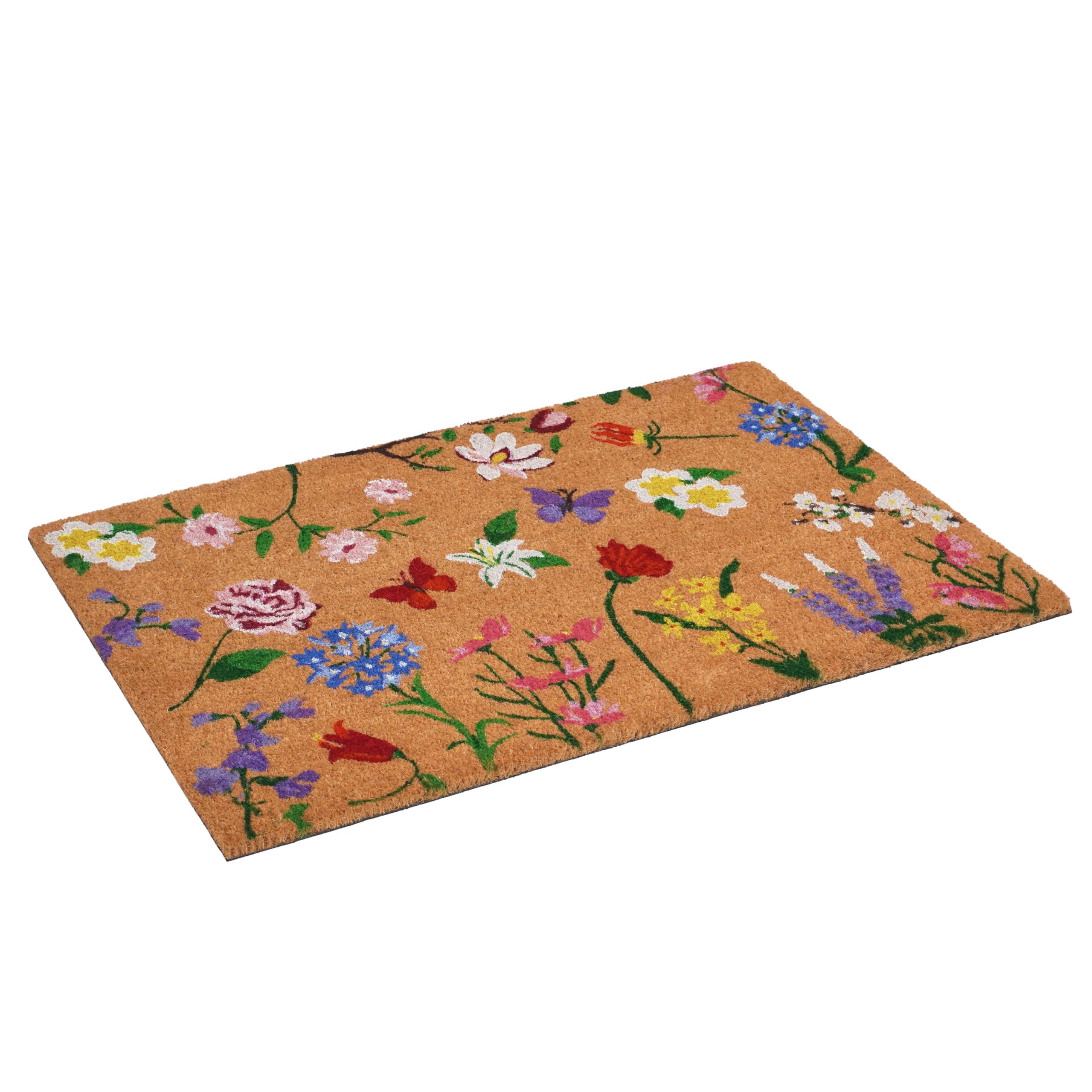 Calloway Mills Butterfly Garden Doormat placed at an entryway