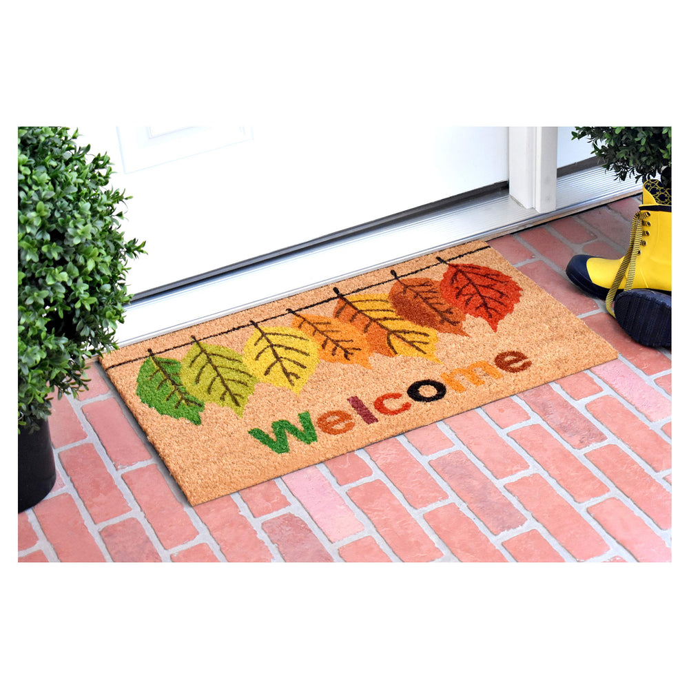 Calloway Mills Doormat with fall colours detail