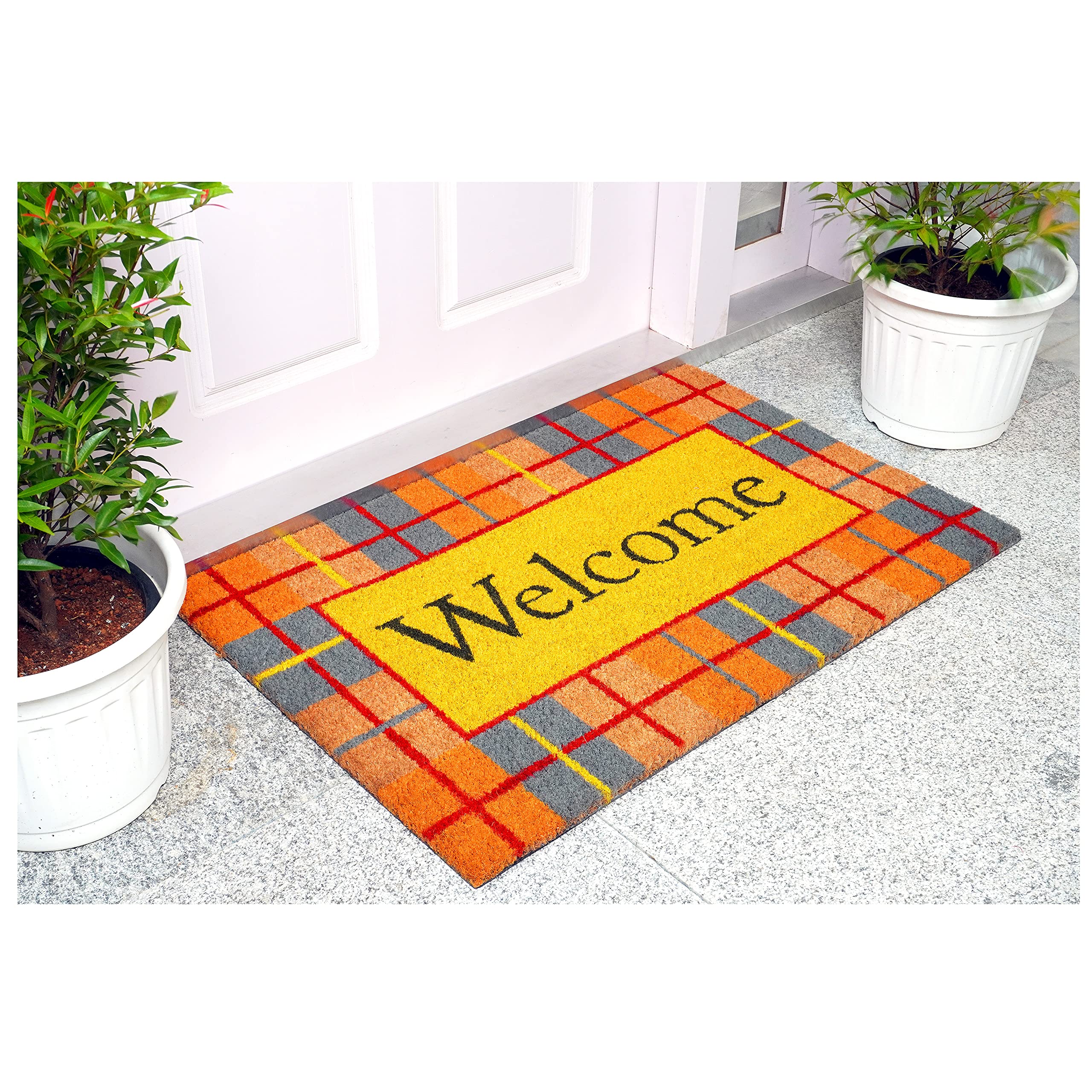 Calloway Mills Fall Plaid Doormat packaging