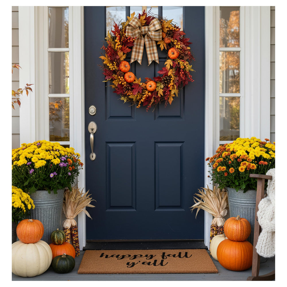 Calloway Mills Hapy Fall Yall Doormat in outdoor setting