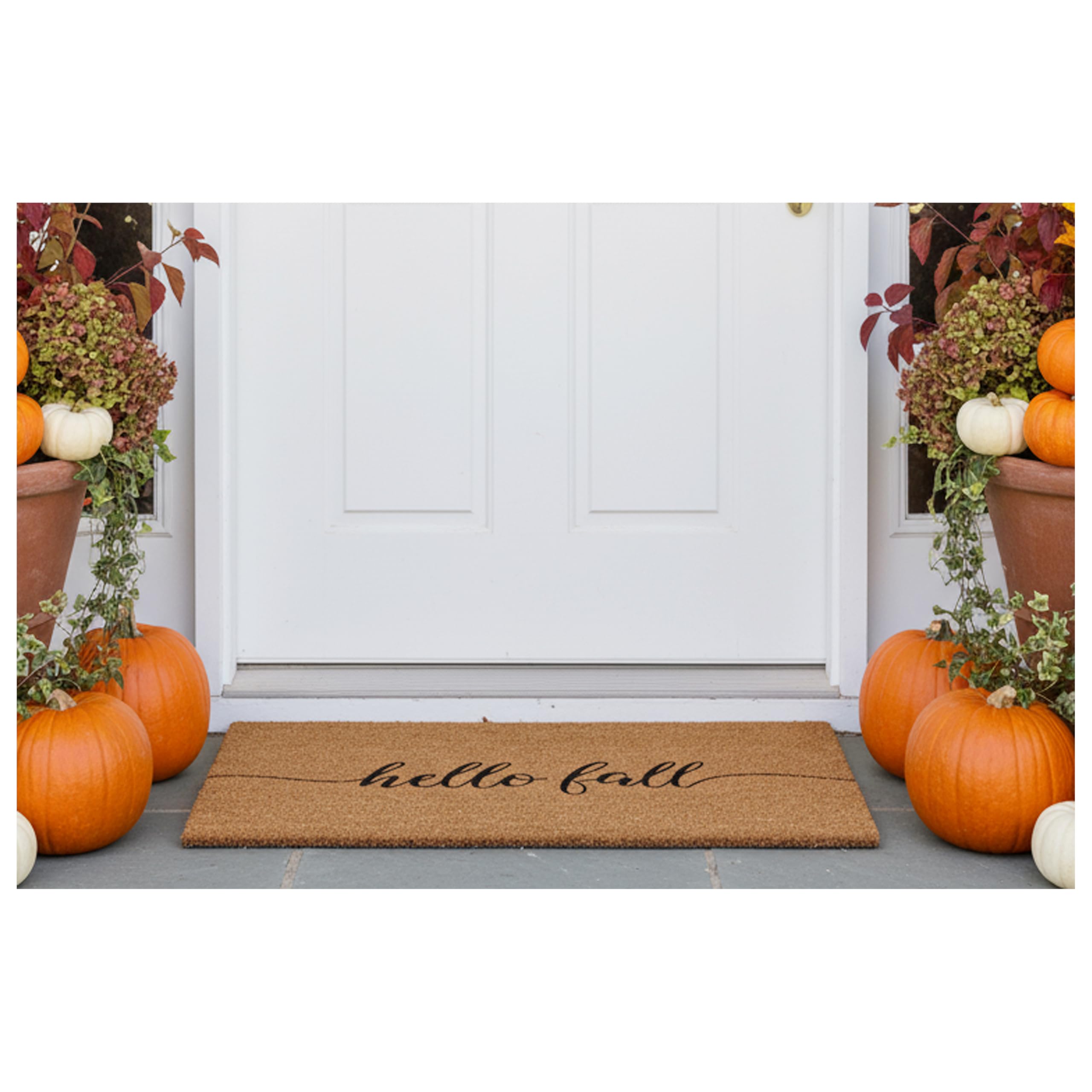 Calloway Mills Hello Fall Doormat side view showing thickness