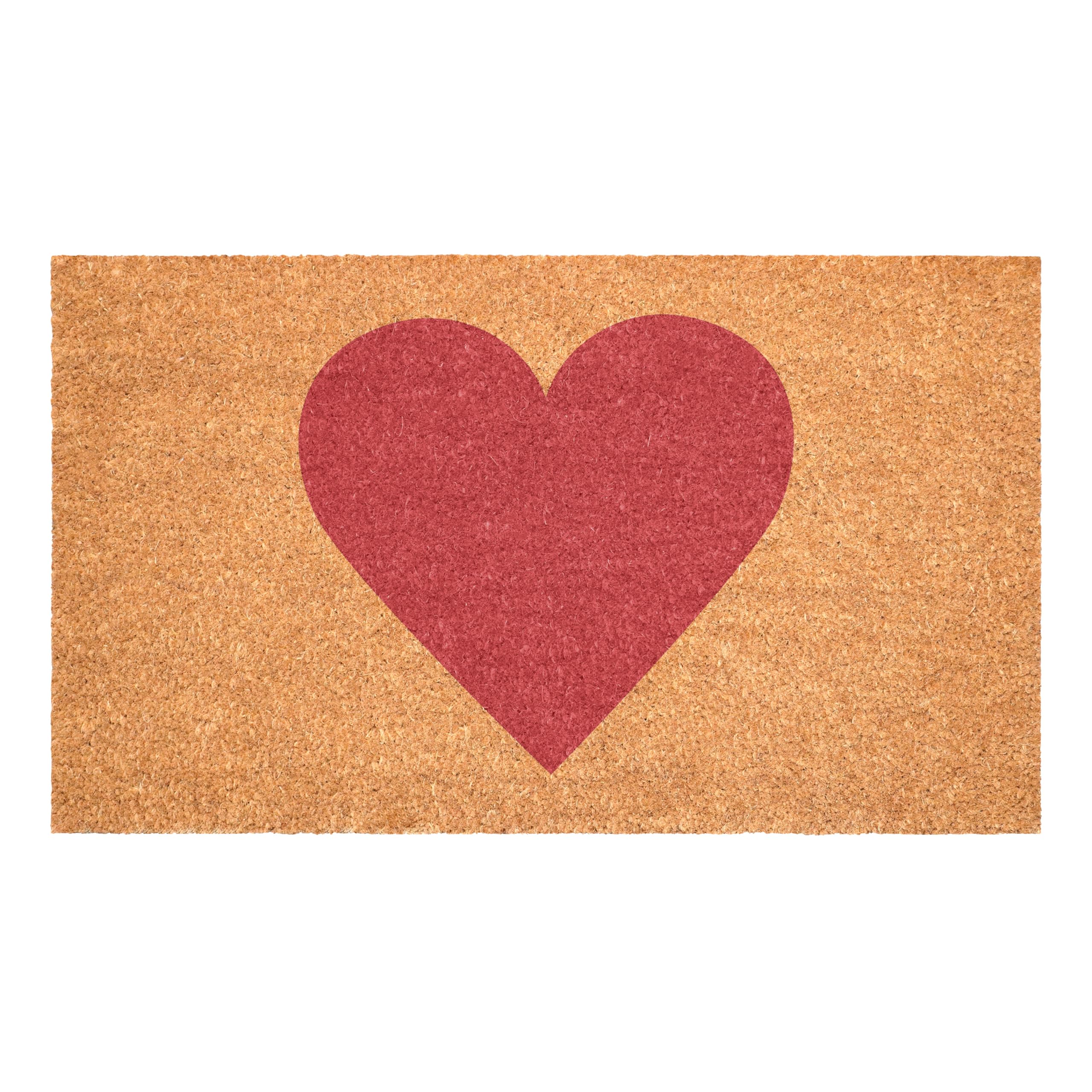 Calloway Mills Madison Heart Doormat front view in pink