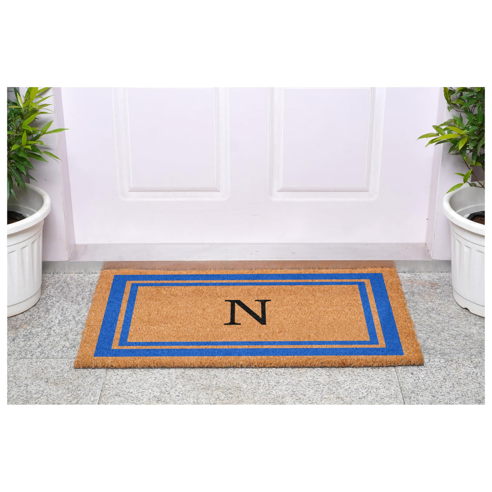 Calloway Mills Monogram Doormat Letter N on a porch