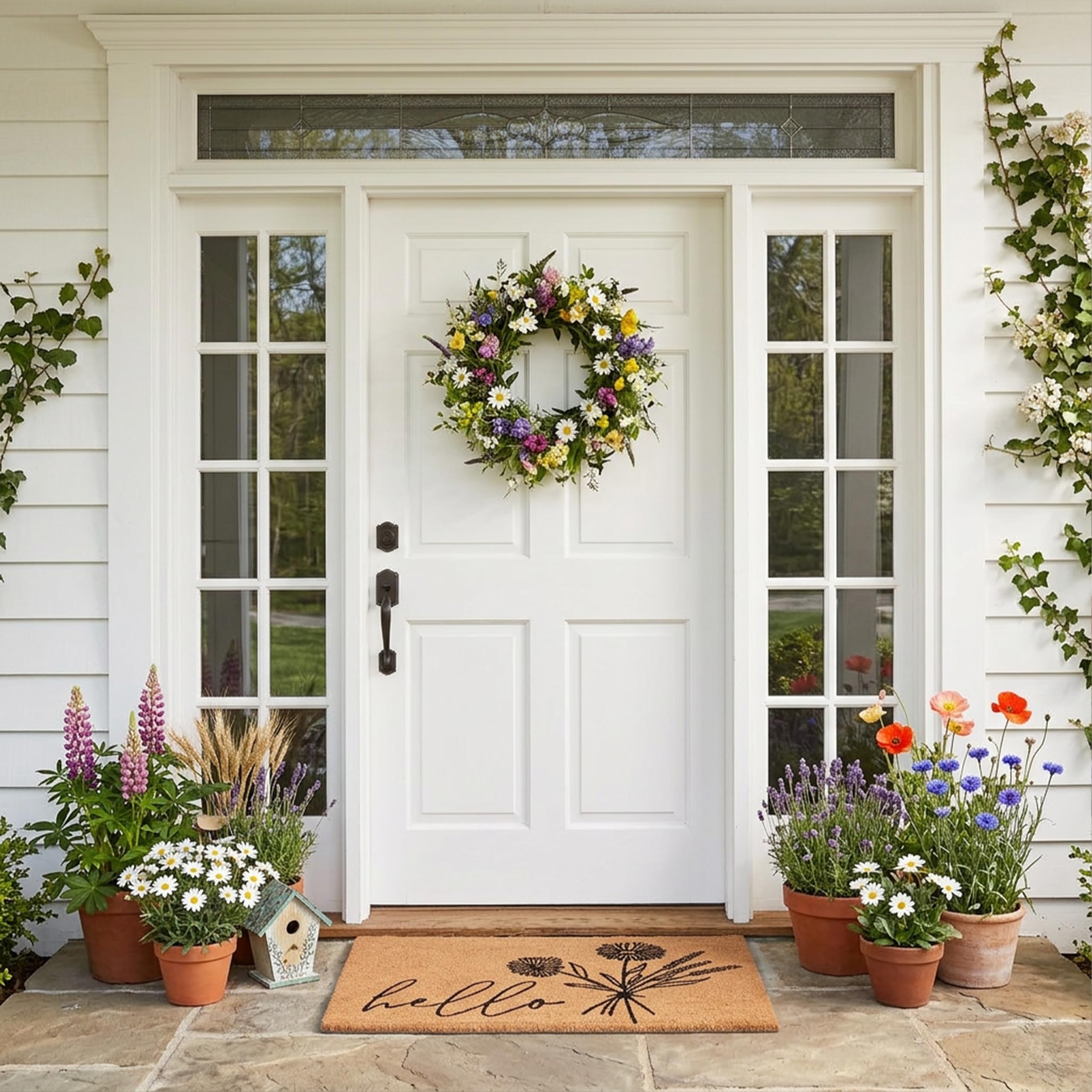 Calloway Mills Wildflower Bouquet Doormat dimensions displayed