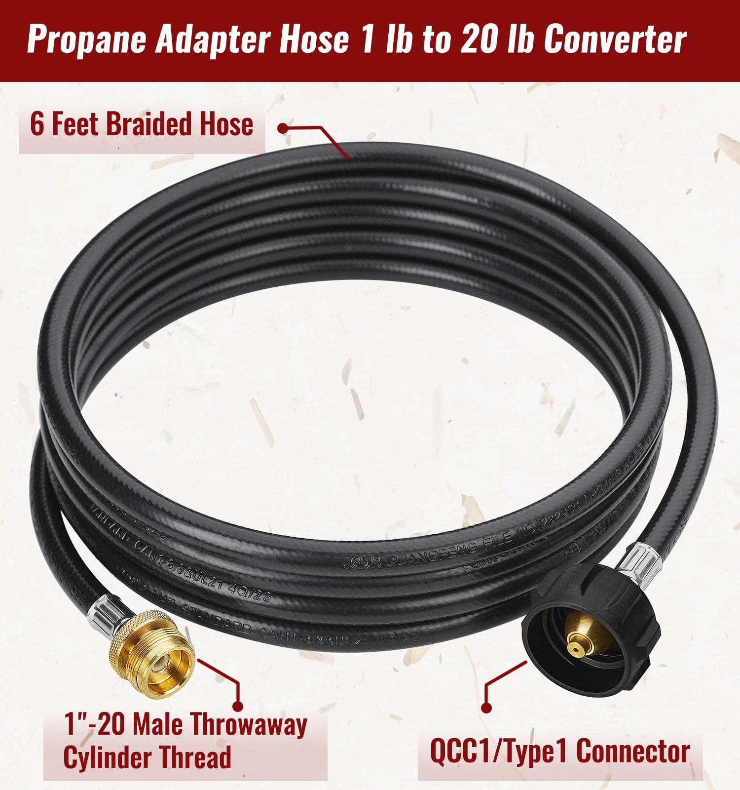 CALPOSE 12 Feet Propane Adapter Hose with a portable grill