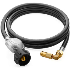 CALPOSE 6 Feet Propane Adapter Hose and Regulator with 90-degree elbow