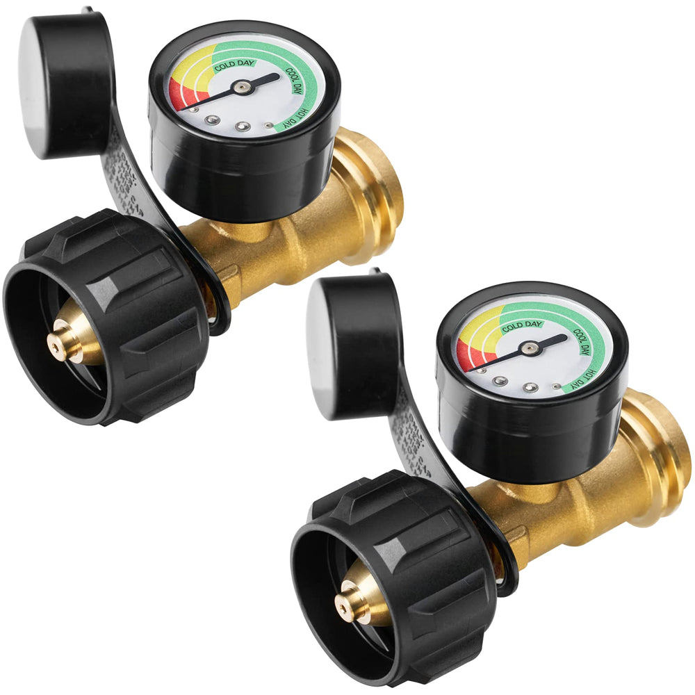 CALPOSE Propane Tank Gauge front view, black colour