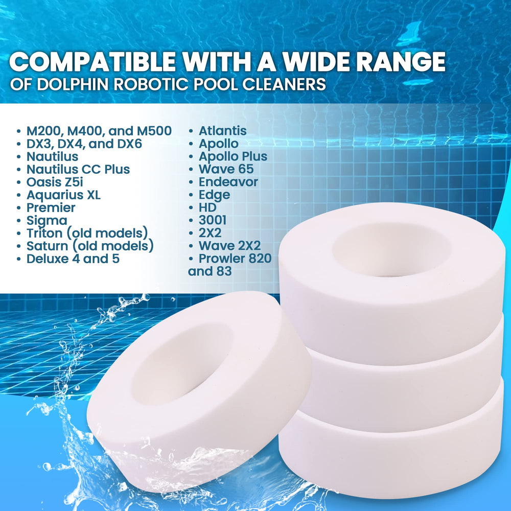 Calvana climbing rings installed on a Dolphin pool cleaner