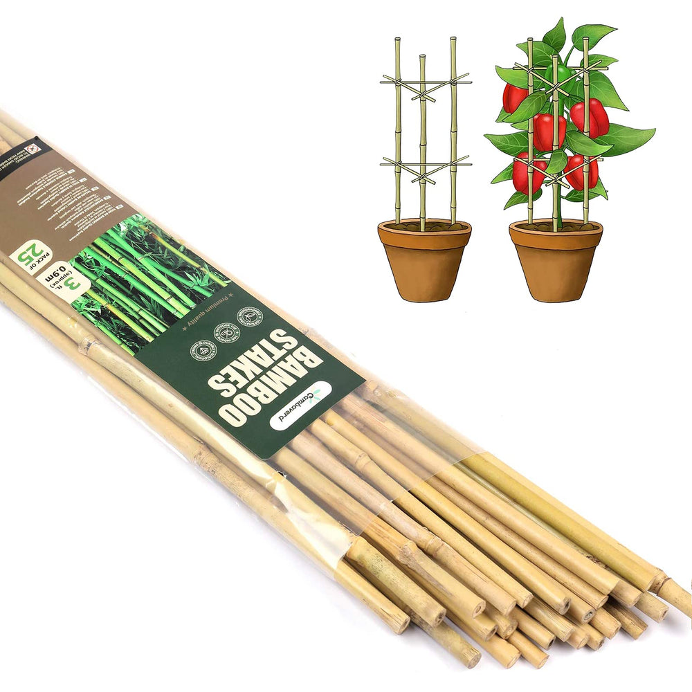 Cambaverd Bamboo Garden Stakes 3 Feet pack front view