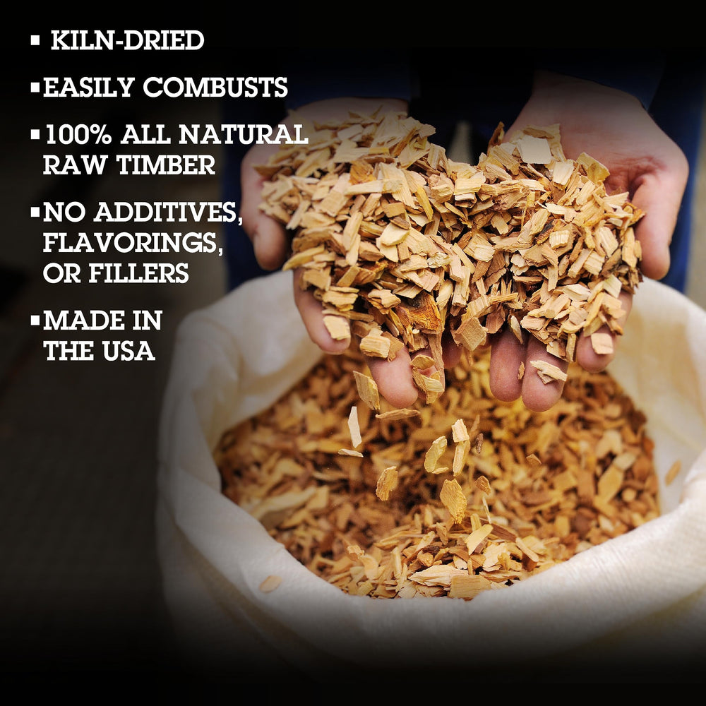 Camerons Apple BBQ Wood Chips on grill with meat