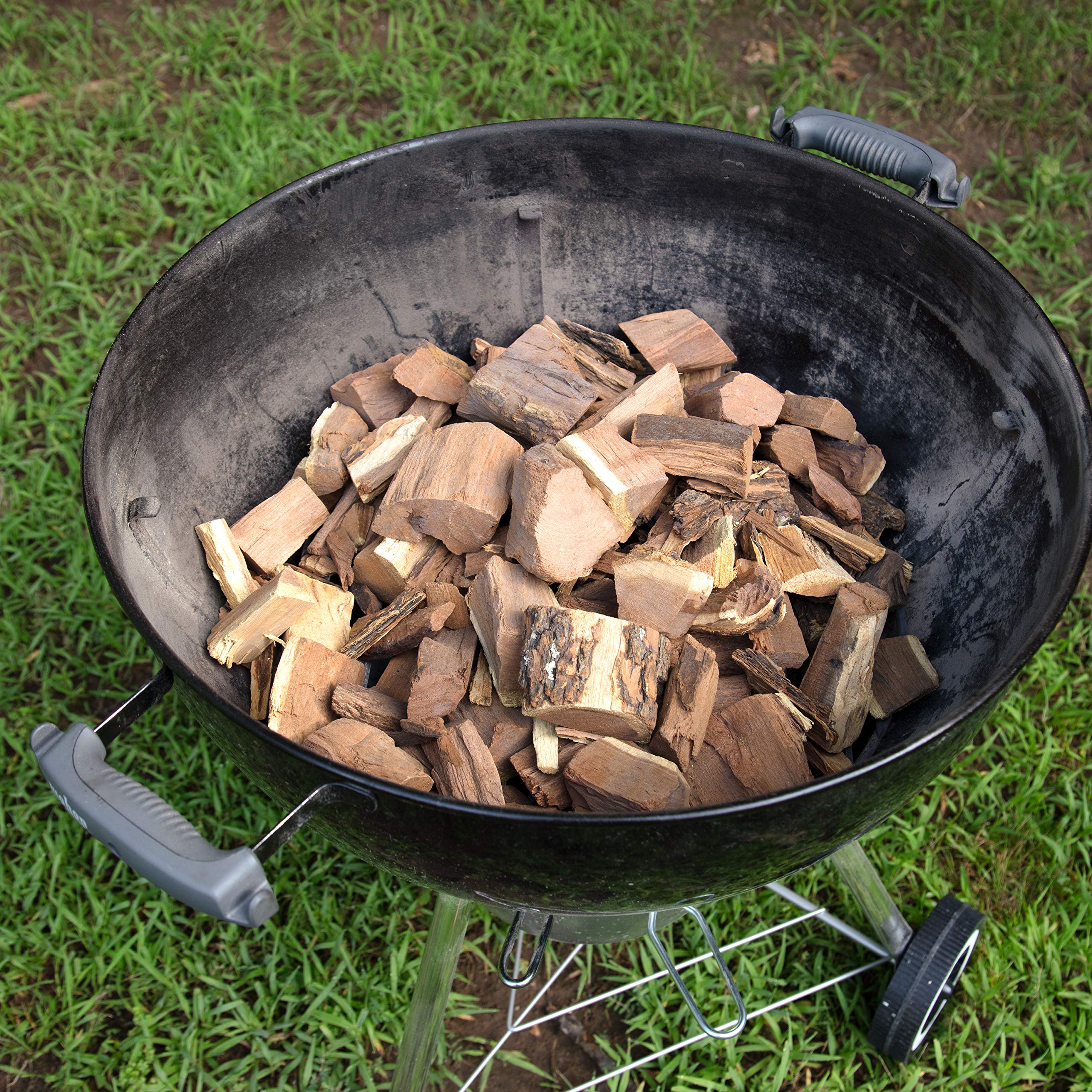 Camerons Hickory Wood Chunks showing size comparison