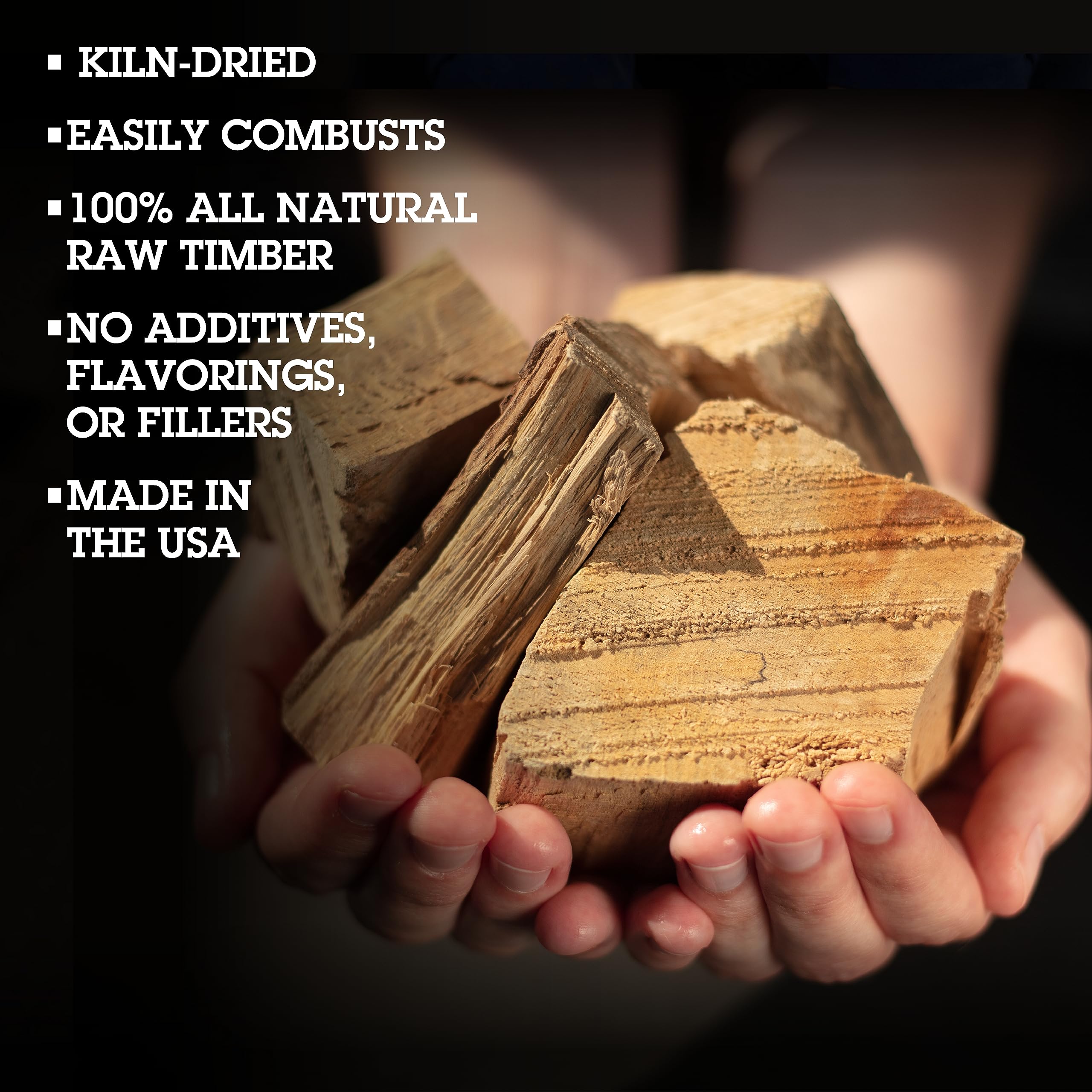 Camerons Hickory Wood Chunks shown in a grill