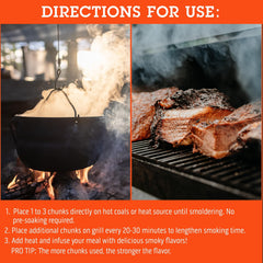 Camerons Mesquite Wood Chunks in grilling setup