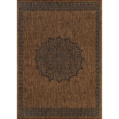 CAMILSON Outdoor Rug 6x9 Medallion Gold close-up texture