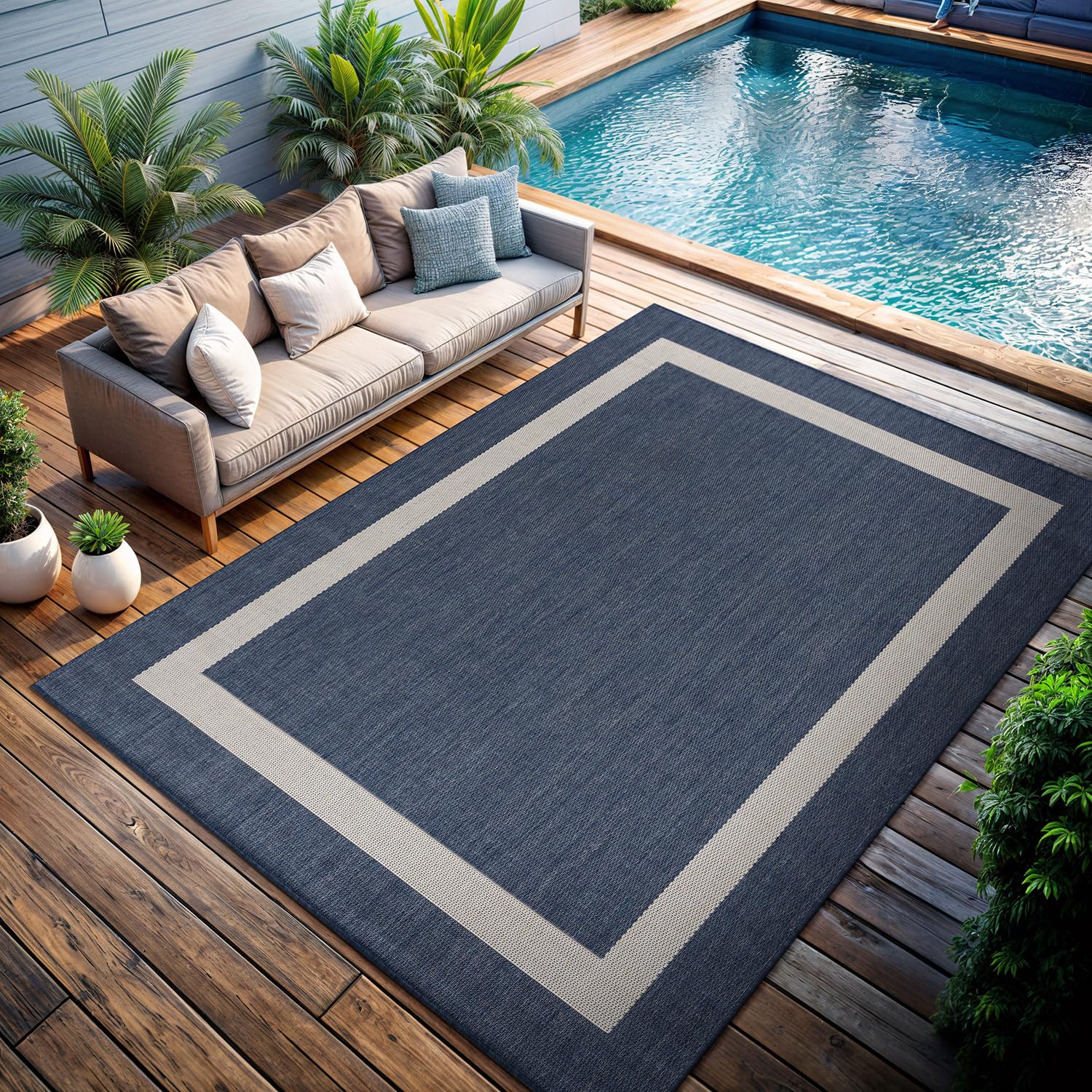 CAMILSON Outdoor Rug showing dust-resistant feature
