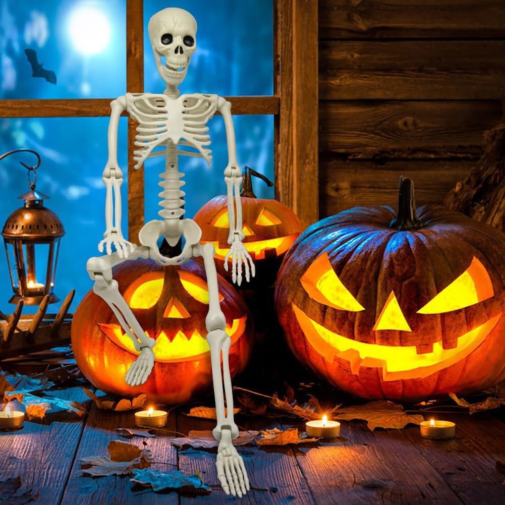 CAMIRUS 3FT Skeleton against a spooky backdrop