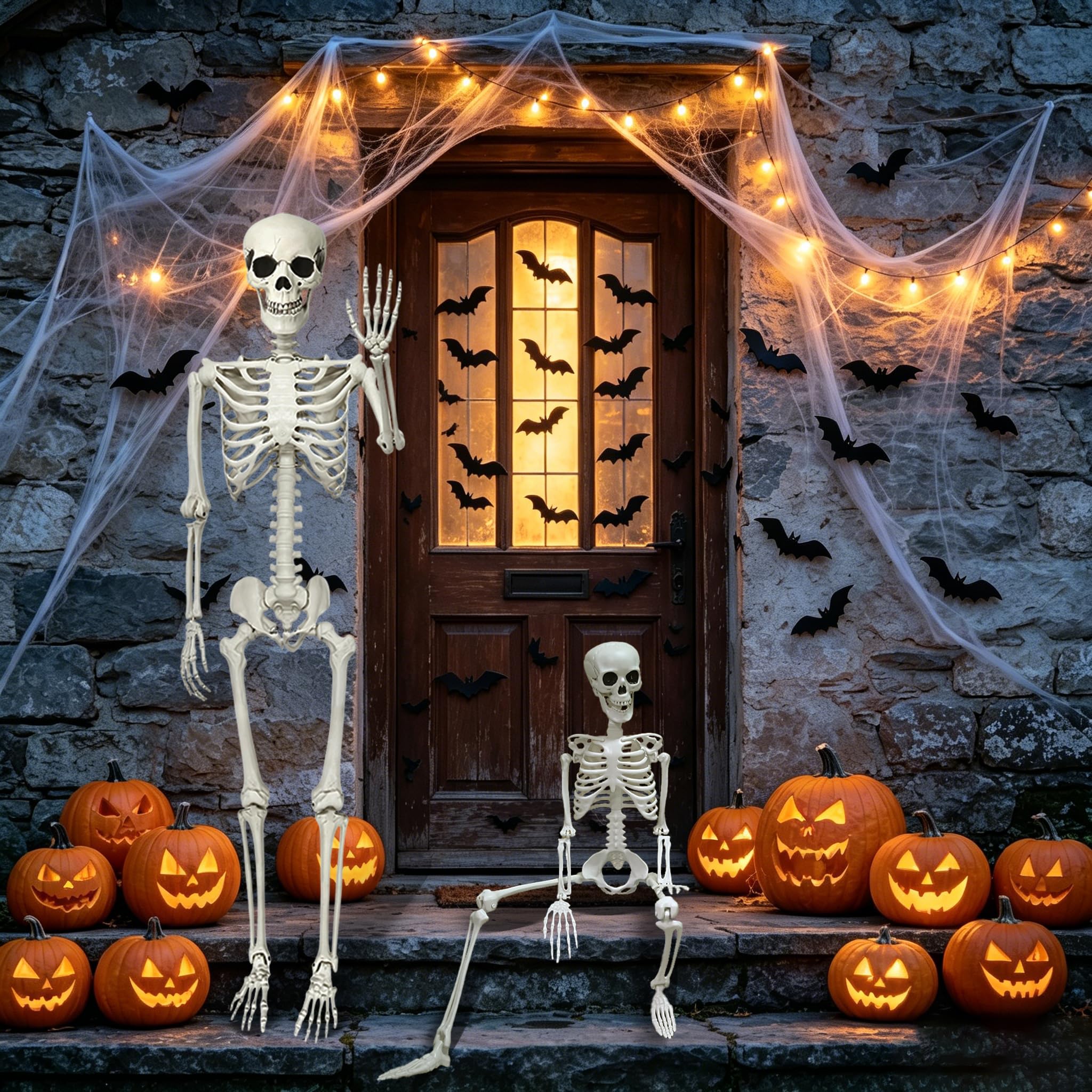 CAMIRUS skeleton in outdoor Halloween display
