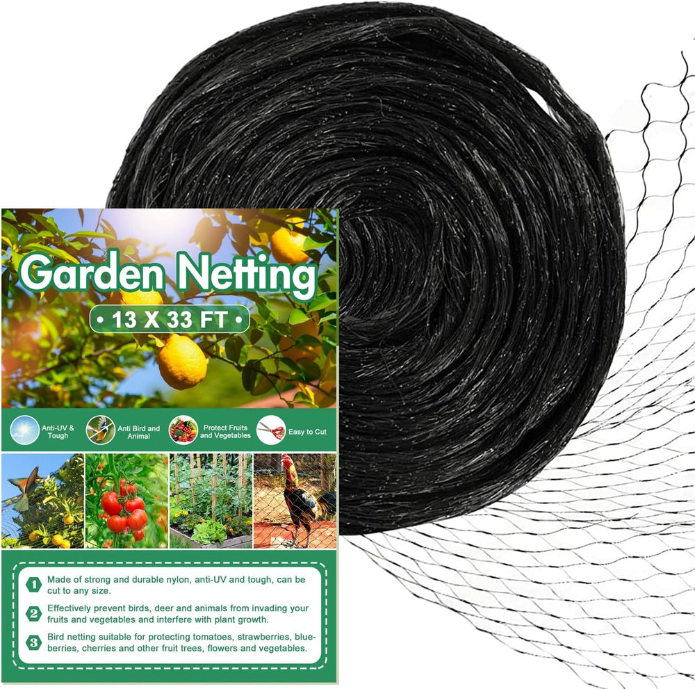 CandyHome Bird Netting 13 x 33 Ft black mesh front view