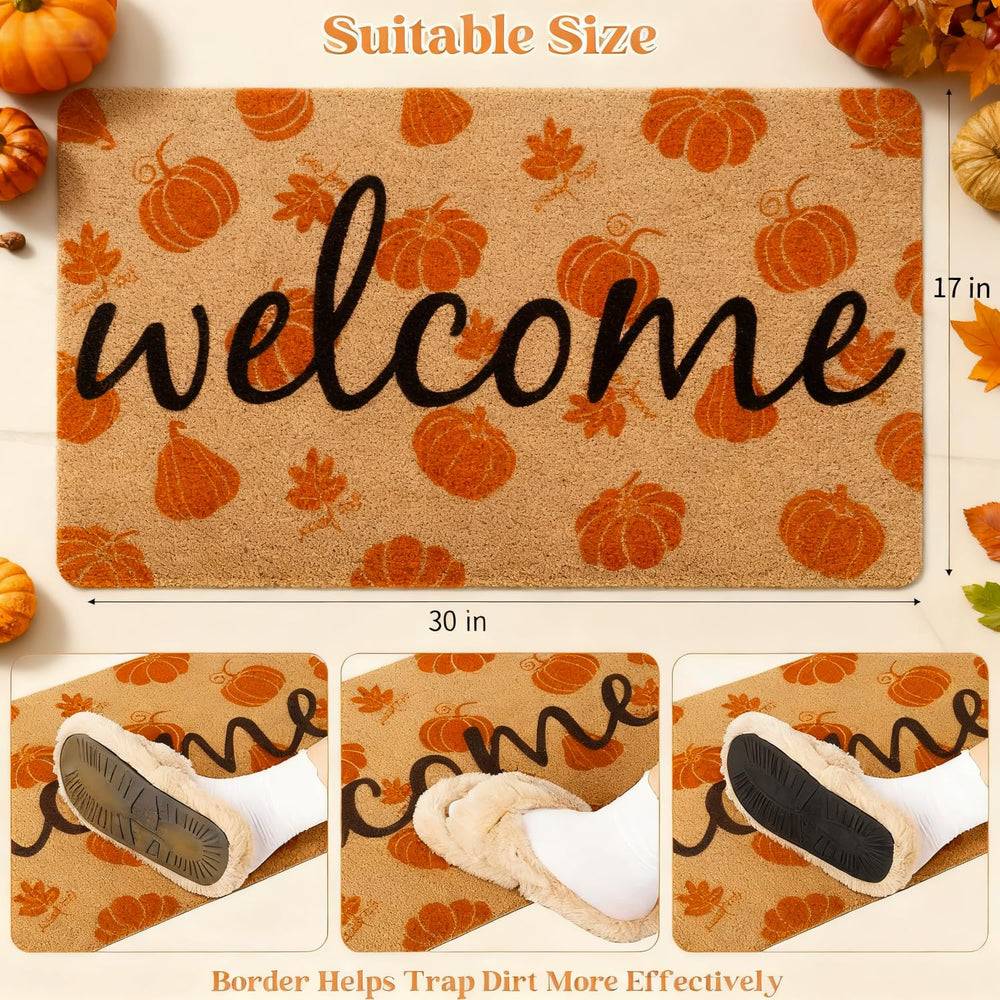 CandyHome Fall Door Mat in orange brown color
