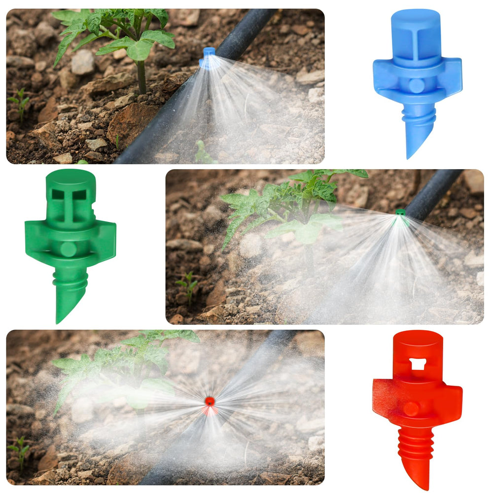 CANIPHA 150Pcs Drip Irrigation Emitters, green 180° sprayer