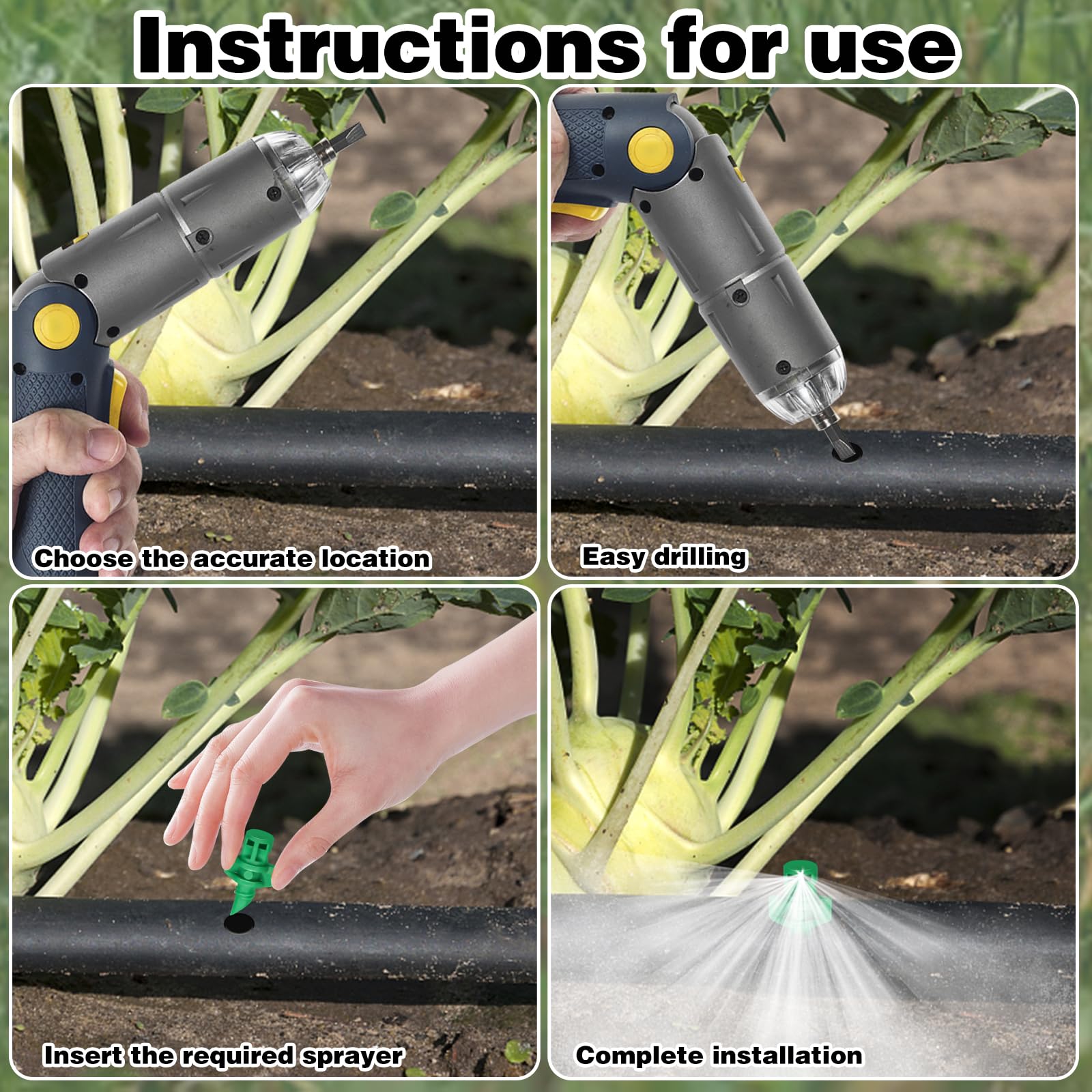 CANIPHA 150Pcs Drip Irrigation Emitters, red 360° sprayer
