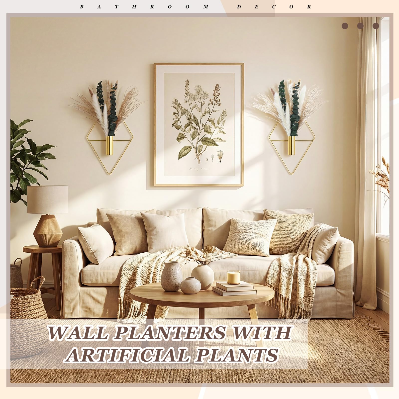 Canlierr hanging planters with pampas grass in a stylish room