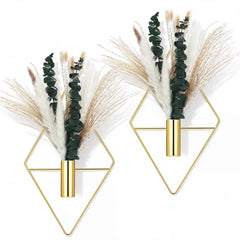 Canlierr hanging plants wall decor gold metal planter with pampas grass
