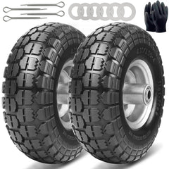 CANWUPON 10 inch solid tire front view with serrated tread