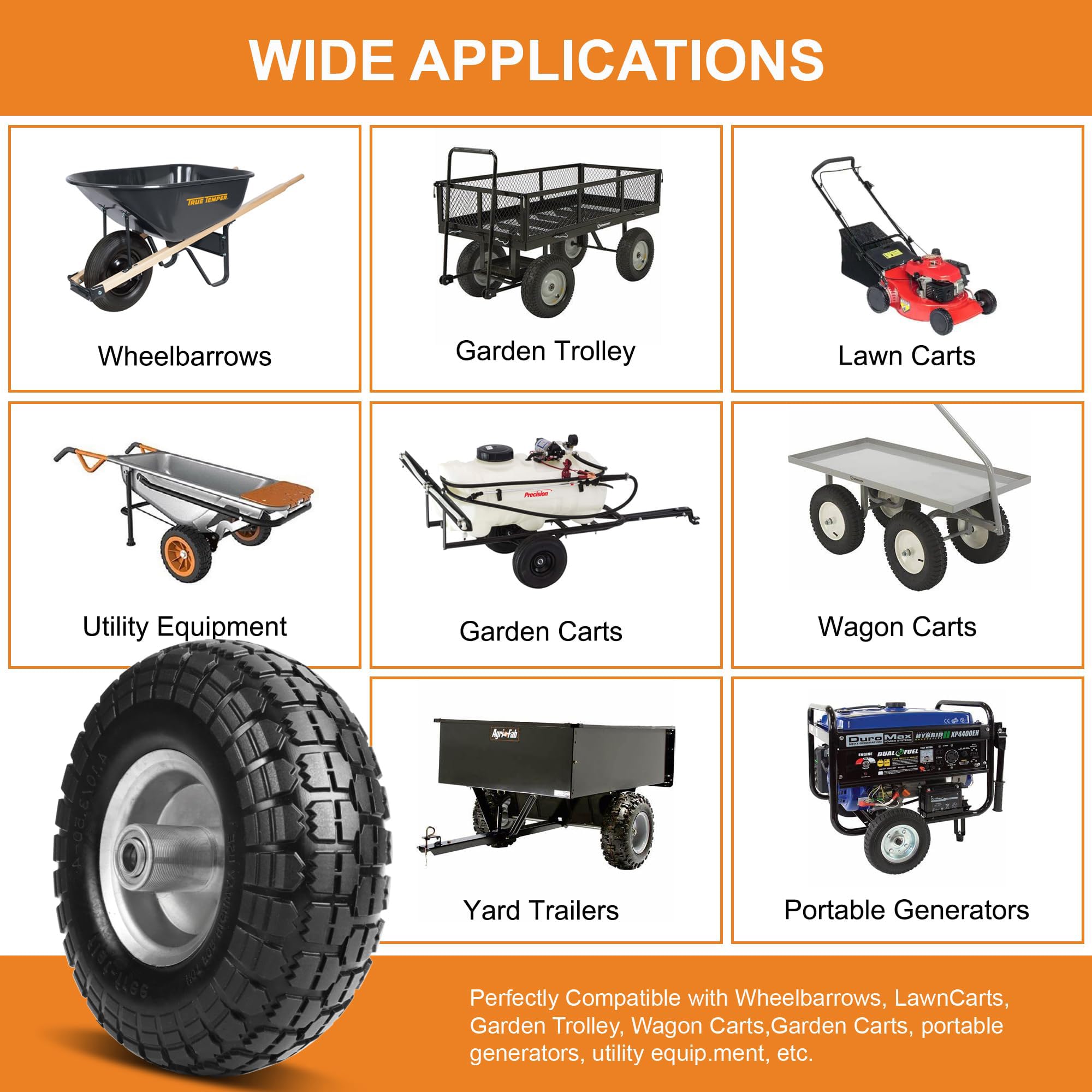 CANWUPON solid tire installation on a hand truck