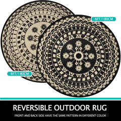 Capslpad outdoor rug rolled up with carry bag